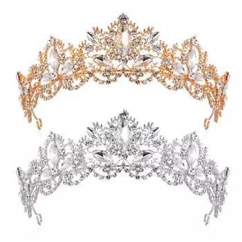 High-End Luxury Crystal Bridal Headgear, Alloy Crown Wedding Hair Accessories, Banquet Party Hair Crown золотой