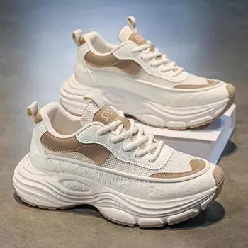 High-end men s shoes 2025 new spring casual versatile breathable youth running thick sole wear-resistant dad shoes 39 standard sneaker size