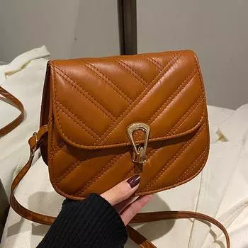 High-End Messenger Bag Fashion Messenger Bag High-End Niche Design Texture Shoulder Bag коричневый