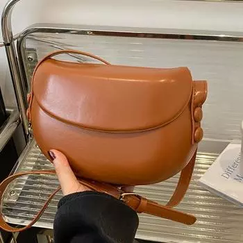 High-end Niche Bag for Women New Retro Versatile Crossbody Bag Fashionable Retro One-shoulder Saddle Bag for Women