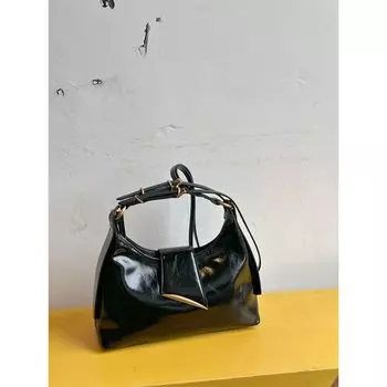 High-End Niche Design Single Shoulder Messenger Bag for Women 2025 New Fashion Versitile Fashion Small Bag Commuter Bag Black