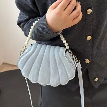 Высококачественная нишевая сумка из жемчуга для женщин 2024 года, новая модная сумка-мессенджер, простая и универсальная сумка через плечо