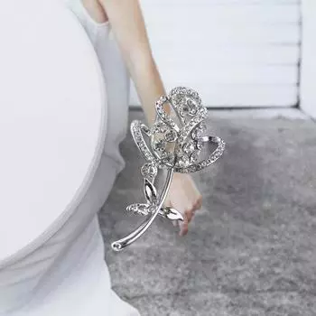 Высококачественная брошь в виде полевого цветка с жемчугом, модная брошь для корсажа со стразами золотой