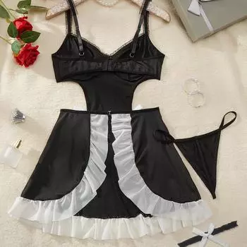 Эротическое нижнее белье высокого качества, сексуальная юбка на подтяжках, женское платье S