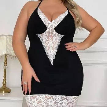 Высококачественное сексуальное платье-сарафан в стиле инс, ночная сорочка соблазнение, одежда для личного настроения, большой размер 1XL