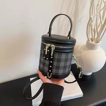 High-end small bag women s new trendy summer versatile fashion shoulder messenger bag portable bucket bag чёрный