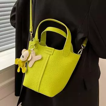 Высококачественная маленькая женская сумка, новая модная универсальная взрывоопасная корзина для овощей, переносная сумка-ведро, текстурированная сумка-мессенджер No Specification