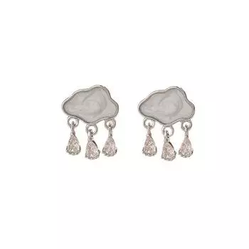 High-end Small Cloud Earrings High-end Micro-encrusted Zircon Earrings for Women Small and Fresh