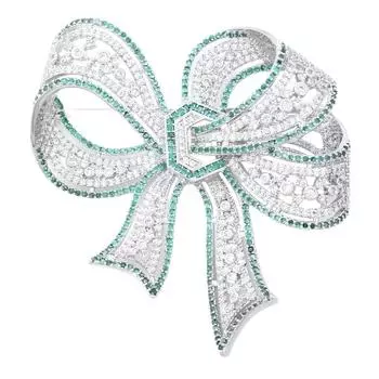 Высококачественная брошь-бантик в виде стриммера, атмосферная брошь для пальто и куртки, подарочная брошь, прямые поставки серебряный