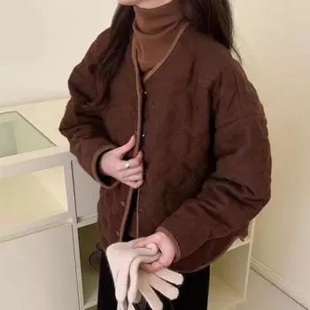 High-end white duck down woolen down jacket women s short winter fashion round neck hemming thickened small jacket tide one size fits all серый