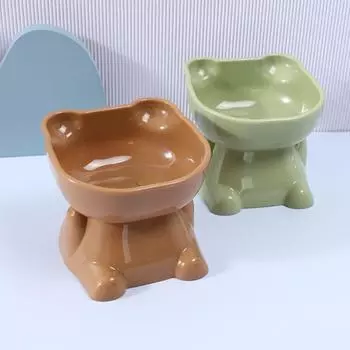 High Feet Food Feeder Diagonal Drink Water Bowl Feeding Bowl Pet Water Dishes Puppy розовый