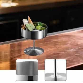 High Footed Ice Stainless Steel Dessert Cup Bowl Snack Candy for Sundae Silver 200ML