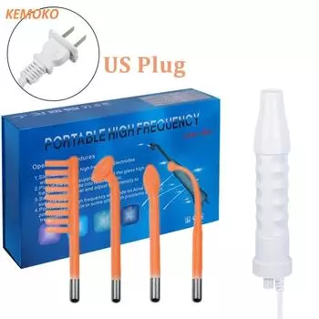 High Frequency Electrode Wand With 4 PCS Neon Electrotherapy Glass Tube Acne Spot Facial Skin Care Spa Violet Ray Wand Face Lift