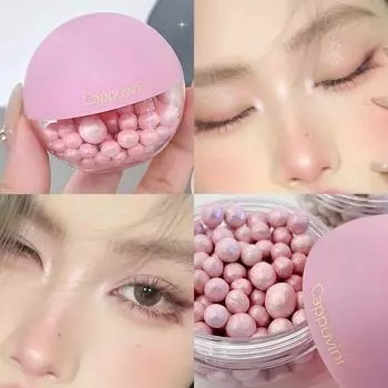 High Gloss Highlighter Brightening Powder Rouge Blusher Pink Clear Shimmer Cheek Contouring 3D Makeup Cosmetics