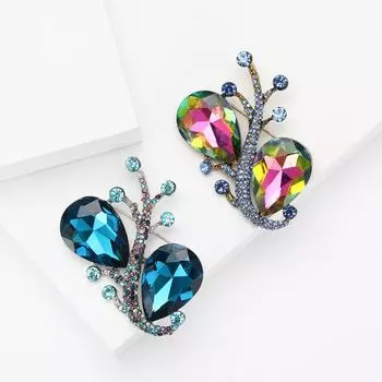 Брошь из высококачественного сплава с кристаллами и стеклом, преувеличенный темперамент, женский костюм, корсаж, ювелирные изделия, булавка