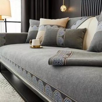 High-grade Chenille Sofa Cushion Four Seasons Universal Non-slip Straight Type Sofa Cover Straight Row Sofa Cushion 70x70cm