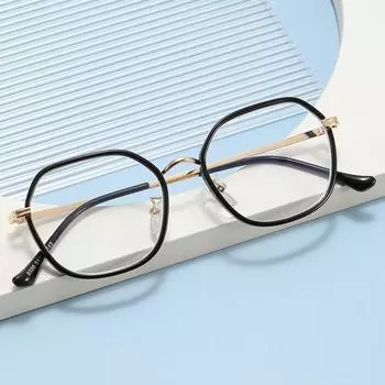 High-Grade Flat Glasses, Square Eyebrow Frame, Business Men S Anti-Blue Light, Full Frame Personalized Metal Frame, Can Be Equipped With Myopia