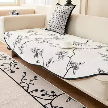 High-Grade French Chenille Irregular Shaped Sofa Cushion White Non-Slip Living Room Sofa Cover Cloth 70*70cm