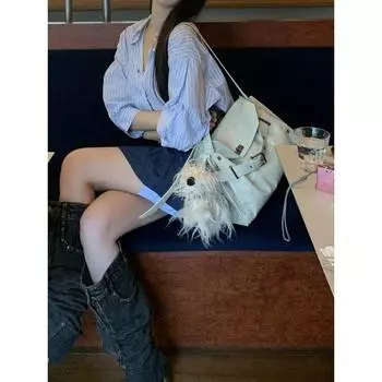 High-Grade Niche Sweet Cool Gyaru Underarm Bag Women s 2025 New Retro Versatile Commuter Shoulder Messenger Bag Beige White