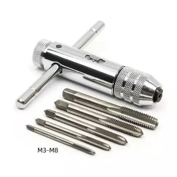 High Hardness Ratchet Tap Wrench M3-M8 Manual Tap Screw Holder Machinist Style A