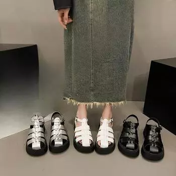 Модные сандалии на высоком каблуке для активного отдыха 35 чёрный