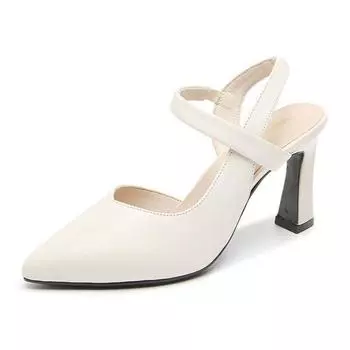 High heel pointed sandals women s new thick heel medium heel with bag head fashion women s shoes versatile 34