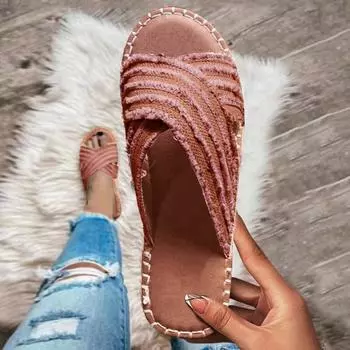 Сандалии на высоком каблуке, женские повседневные тапочки на плоской подошве, удобные однотонные сандалии, повседневная обувь Zapatos 35