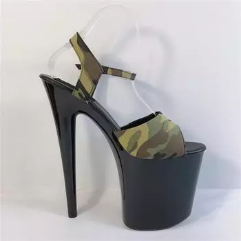 High-heeled sandals women s 2025 new summer thin-heeled open-toed army green super-high-heeled waterproof table fashionable large and small-size wome 34 армия зеленый