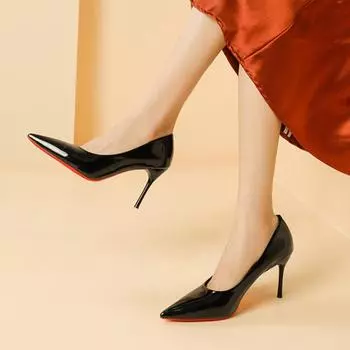 High-Heeled Shoes for Women 2025 Spring/autumn New Stiletto Solid Color Pointed Shallow Mouth Elegant Comfortable Women s Shoes 34 синий