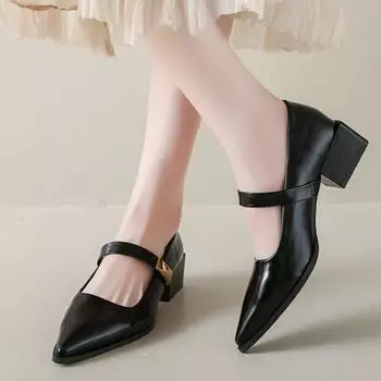 High-heeled Women s Mary Jane Shoes 2025 Pointy Platform Comfortable Party Sandals for Women with Buckle Designer Women s Shoes 35