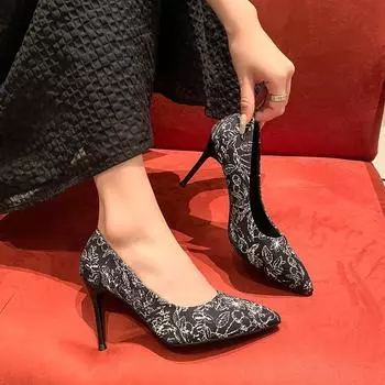 High Heels Shoes for Womens Spring Summer 2024 Stiletto Pointed Toe Elegant Party Dresses Super Pumps Barefoot Slip-on Low Price 34