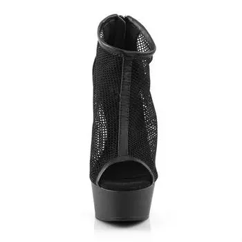 High heels single shoes 2025 new mesh high heels women s thin heels fish mouth super high heels shallow mouth fashion women s shoes 34 чёрный