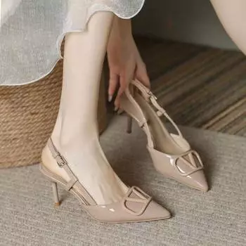 High heels women s French spring and summer light mouth wedding shoes large size fashion 2025 nude small fragrance versatile stiletto bag head 34