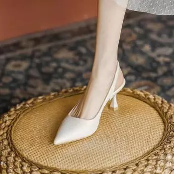 High heels women s summer 2025 new pointed stiletto single shoes with temperament bag head hollow sandals 34