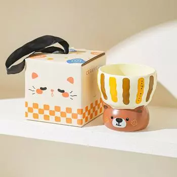 High Looking Cute Mug Breakfast Milk Cup Office Drinking Cup Couple Ceramic Cup Best Friend Casual Cup 301-400ml