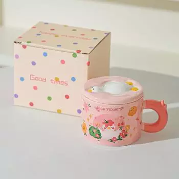 High looking Retro Cup Artistic Sense of Ceramic Mug Birthday Gift for Girls Best Friend Souvenir Gift Box 301-400ml