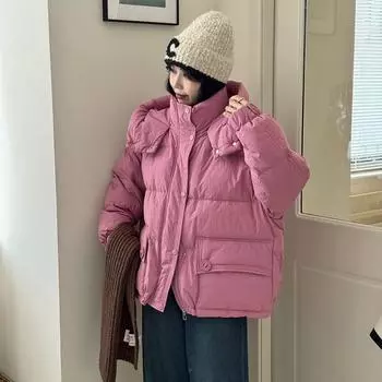 High-luxury white duck down jacket women s 2024 winter fashion sweet small man covering meat high-end bread jacket S