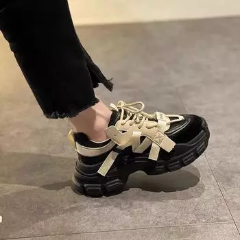 Высокие туфли на платформе для женщин весна осень спортивные кроссовки женская обувь спортивная вулканизированная обувь мода 2024 тенденции свет 35