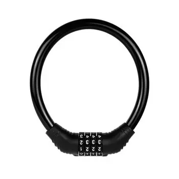High Performance Wire Rope Lock Dial Lock Wire Lock Bicycle Lock Length 400mm Cross Section Diameter 12mm 4 Digits Dial Number Type Portable Helmet