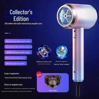 High Power Blue Light Ionic Hair Dryer: Portable, Efficient, Noise-Reducing, Quick-Drying 800W - 3-Speed Classic Negative Ion