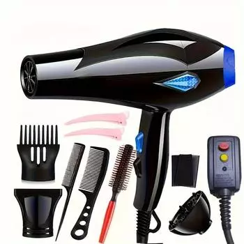 High-Power Household Hair Dryer Styling With Multiple Functions,Temperature Adjustable Salon Hair Blower With Accessories us