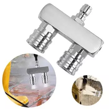 High Pressure 2-in-1 Double Head Pressure Washer Tips 1/4 Self-Locking Heads Washer Nozzle Multifunctional Cleaning Tool