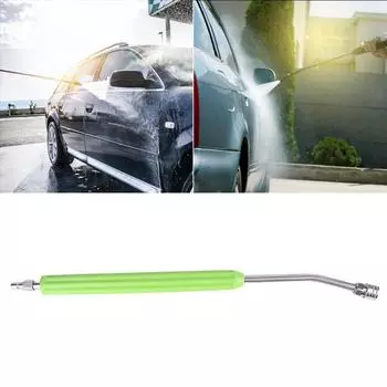 High Pressure Car Jet Washer Lance Nozzle Stainless Steel Washer Extension Rod Curved Water Gun Extender Rod 1/4 Quick Connector