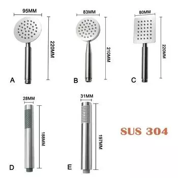High Pressure Handheld Shower Head with Powerful Shower Spray Round Square Stainless Steel Hand Held Showerhead Brushed Finish