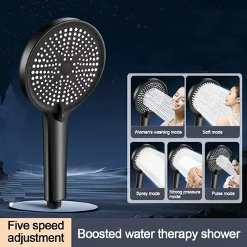 Большая панель для душа высокого давления, 5 режимов, распылитель для душа, аксессуары для ванной комнаты серый