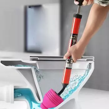 High Pressure Toilet Plunger Toilet Unclogger Ergonomic Handle Plunge Tool Air Plunger Flexible Plumbing Tool Air Drain Clog красный