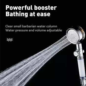 High-pressure Water-saving Handheld Propeller Shower Head with Filter Whirlpool Shower Head Pause Switch Hydrojet