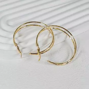 High Profile Fashion Simple Bracelet Earrings Elegant Double Layer Ear Ring Female Suitable for round Faces Ear Studs New Ear Piercing Anti-Allergy Gold plastic ear pin