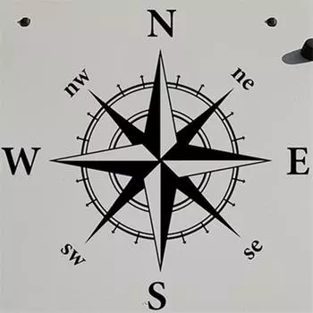 High Quality 1Pc Black Compass Totem Car Auto Vinyl Bonnet Decal Sticker 50x50cm