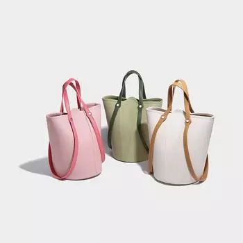 High quality 2024 new pink shoulder crossbody bucket lazy wind commuter tote versatile bag розовый